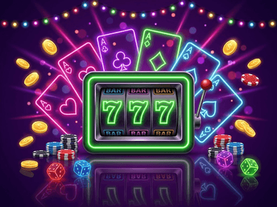 Luxurious underwater casino with golden slot machines
